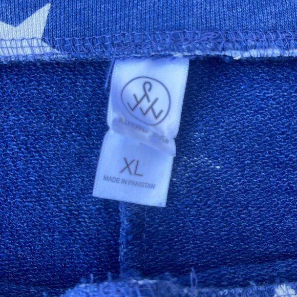 Blue cotton sweat shorts with stars size XL (NWOT) - Picture 2 of 7